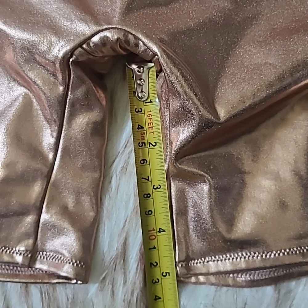 NWT SKIMS Metallic Swim Cycle Suit Size S Champagne